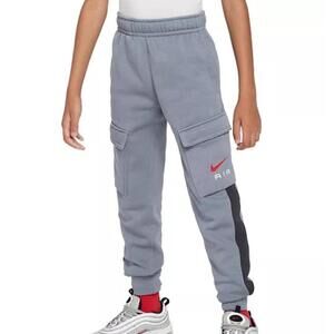 Nike Big Kids Air Standard-Fit Fleece Sportswear Club Cargo Jogger Pants.